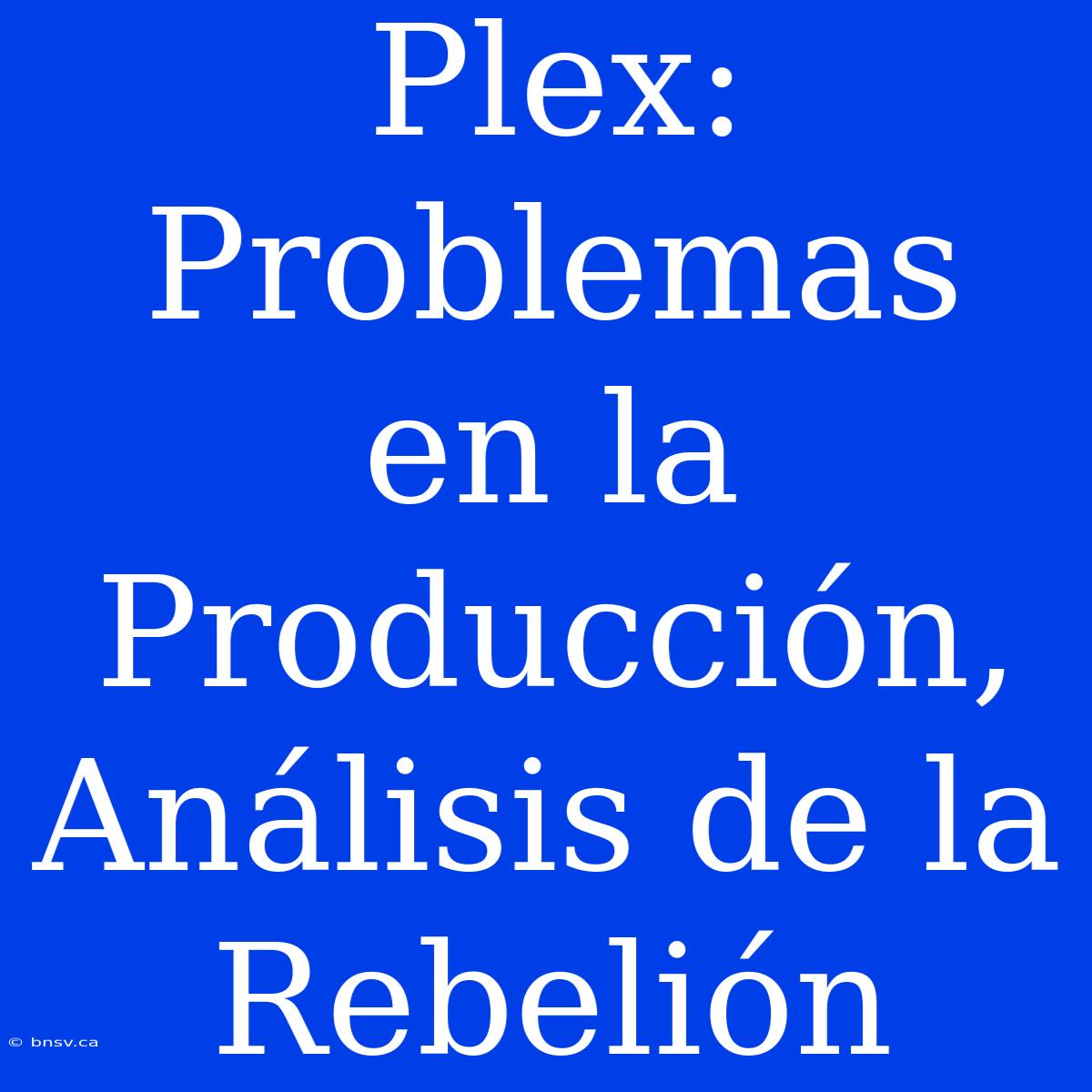 Plex: Problemas En La Producción, Análisis De La Rebelión