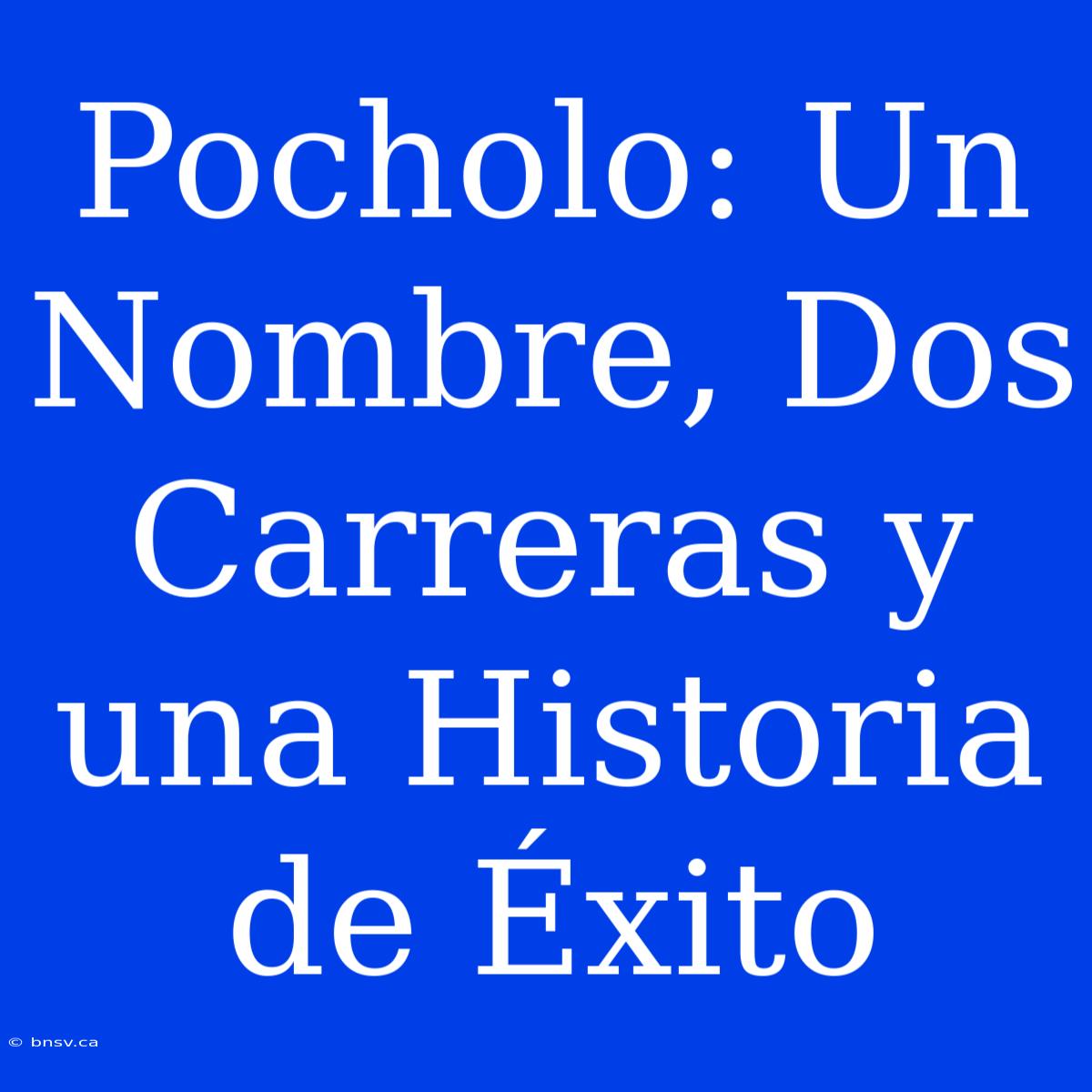 Pocholo: Un Nombre, Dos Carreras Y Una Historia De Éxito