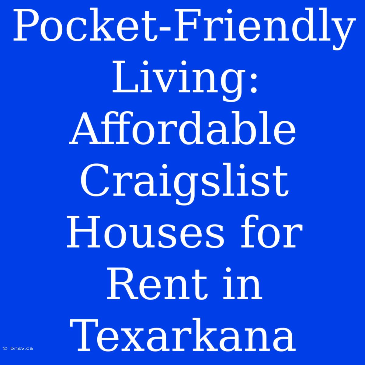 Pocket-Friendly Living: Affordable Craigslist Houses For Rent In Texarkana