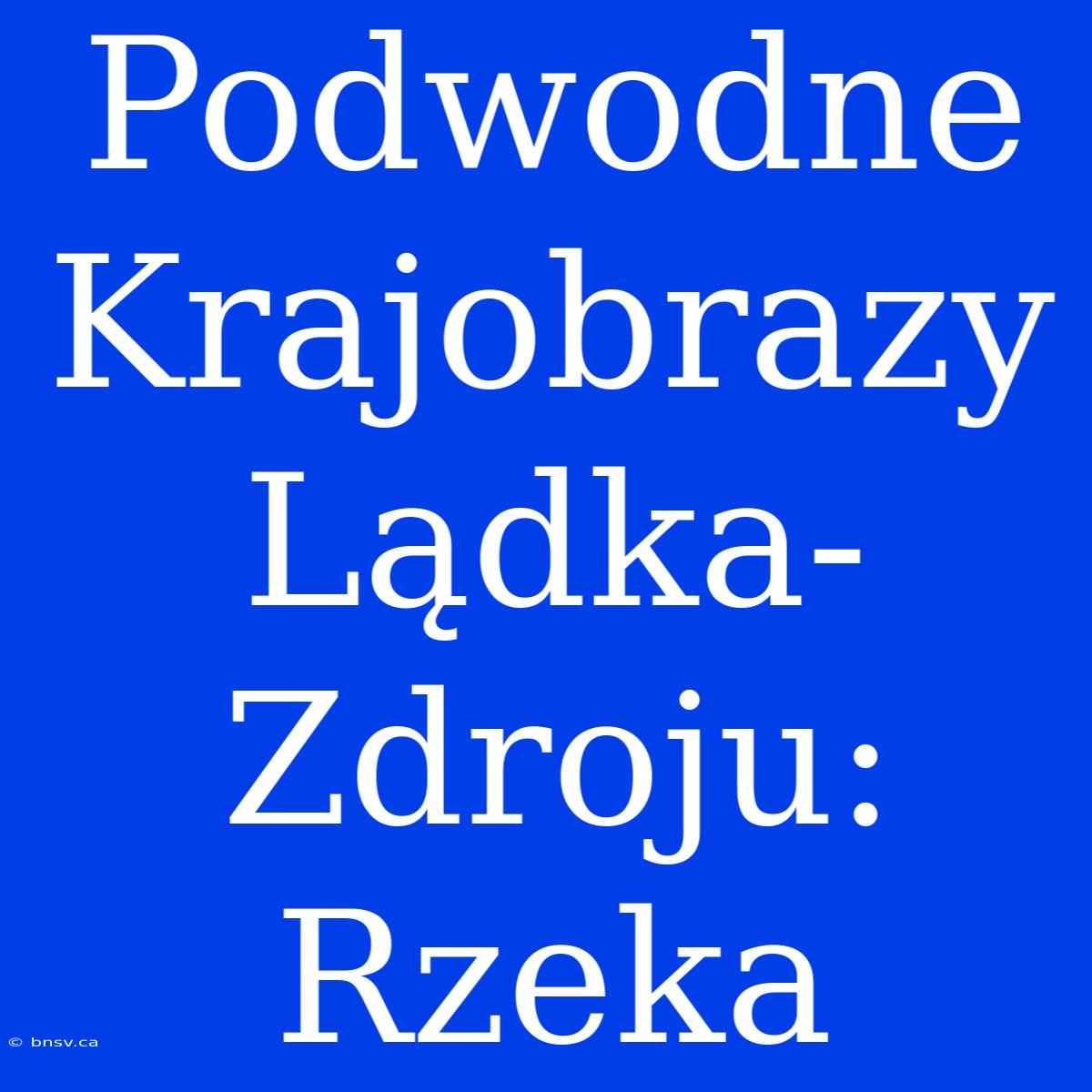 Podwodne Krajobrazy Lądka-Zdroju: Rzeka