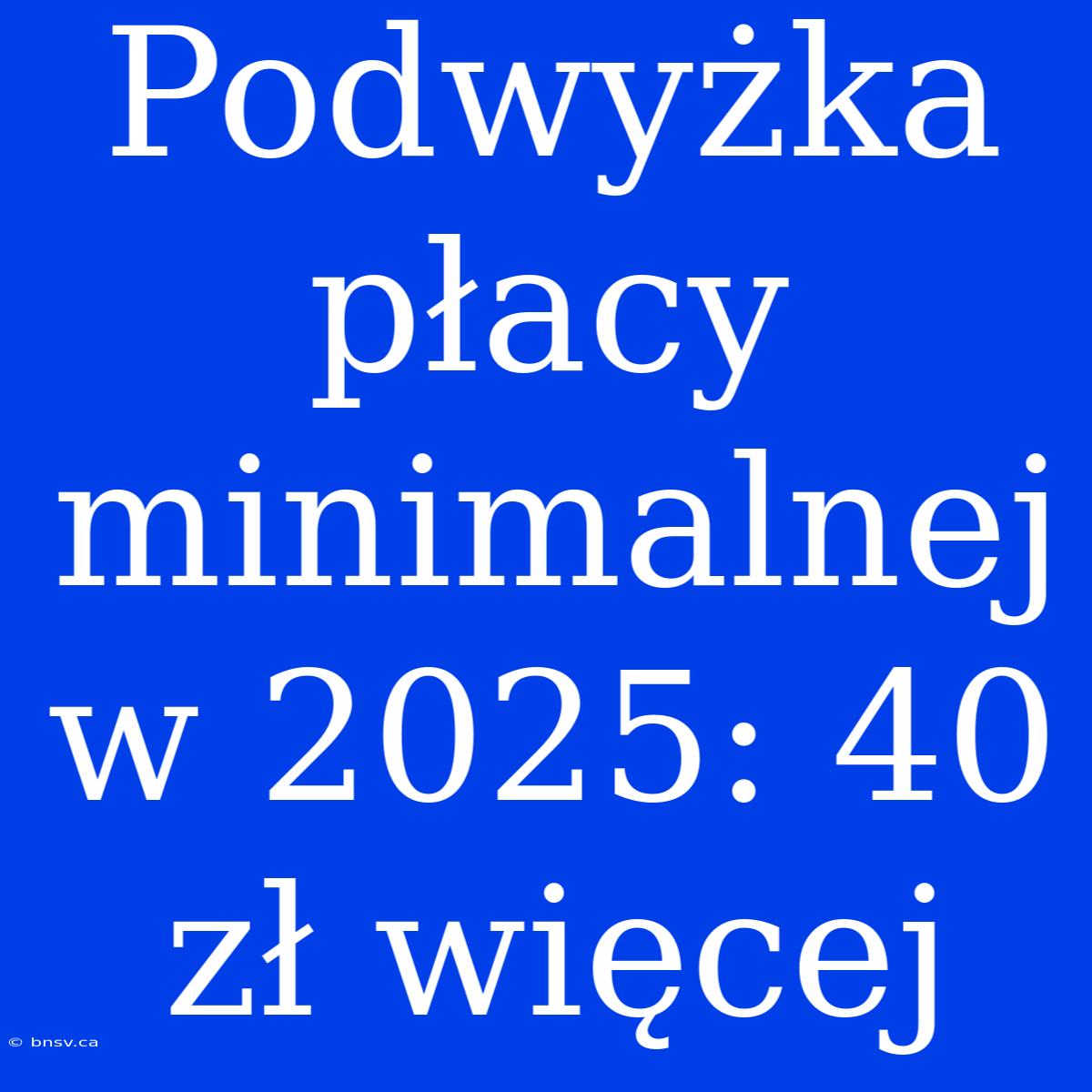 Podwyżka Płacy Minimalnej W 2025: 40 Zł Więcej