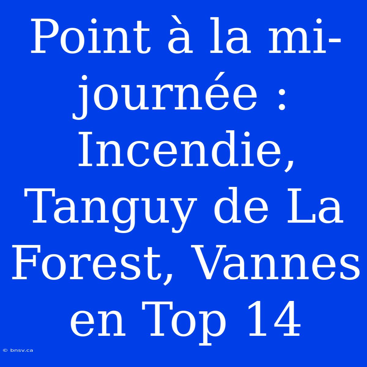 Point À La Mi-journée : Incendie, Tanguy De La Forest, Vannes En Top 14