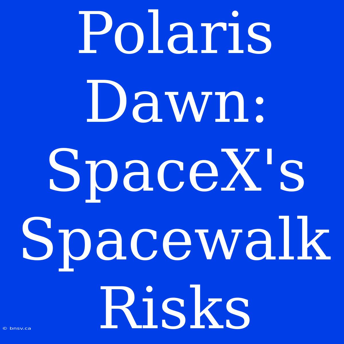 Polaris Dawn: SpaceX's Spacewalk Risks