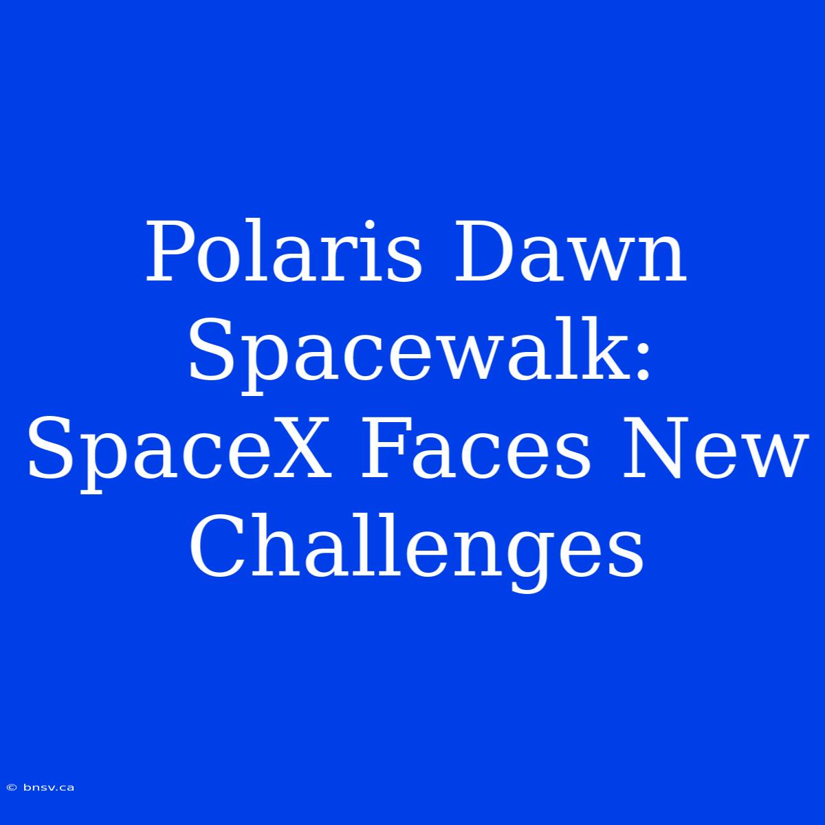 Polaris Dawn Spacewalk: SpaceX Faces New Challenges