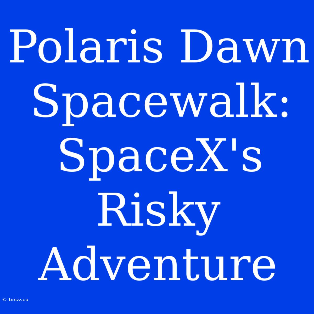 Polaris Dawn Spacewalk: SpaceX's Risky Adventure