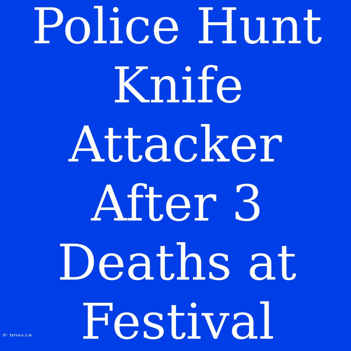 Police Hunt Knife Attacker After 3 Deaths At Festival