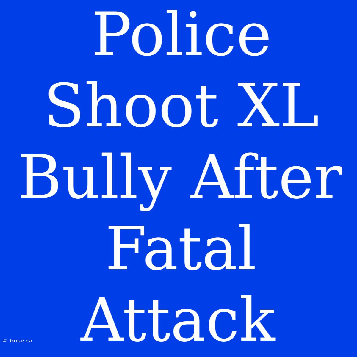 Police Shoot XL Bully After Fatal Attack