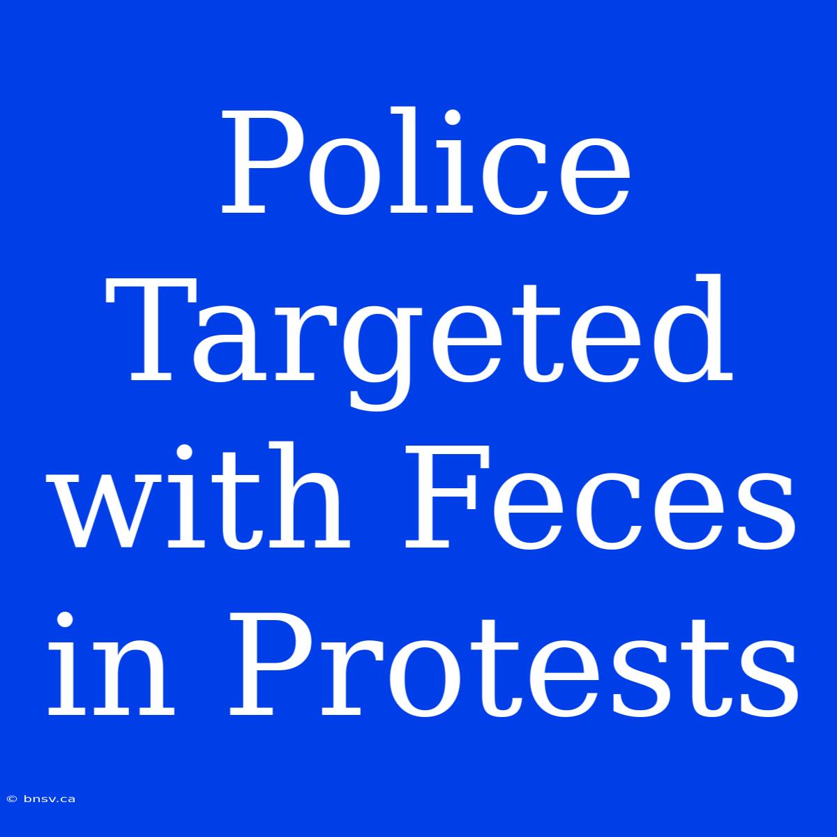 Police Targeted With Feces In Protests