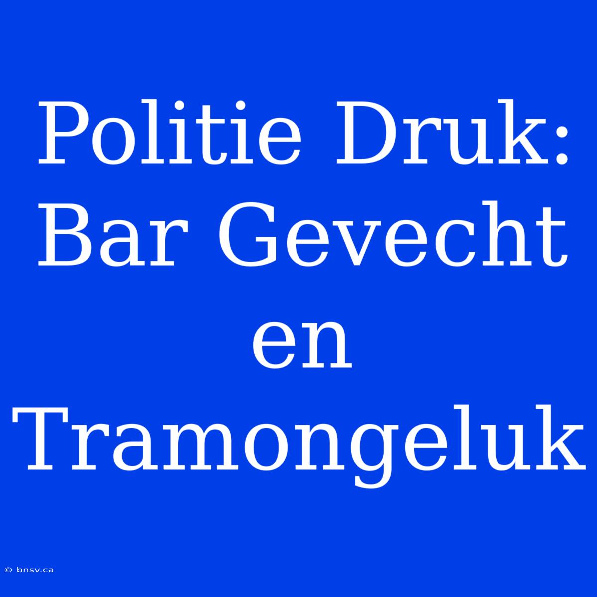 Politie Druk: Bar Gevecht En Tramongeluk