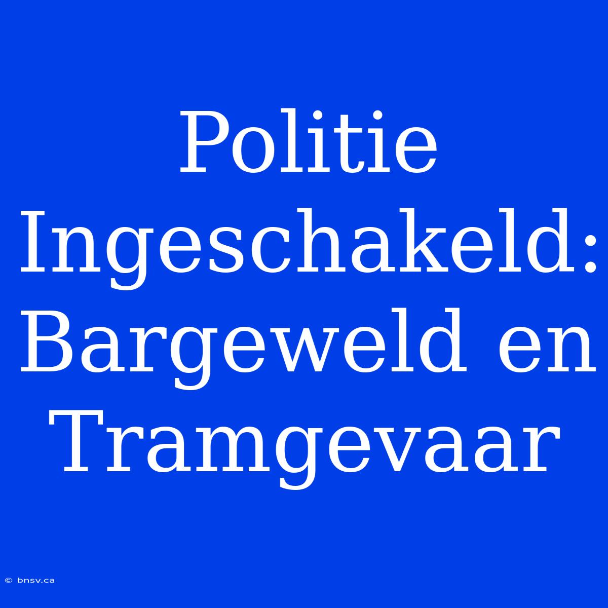 Politie Ingeschakeld: Bargeweld En Tramgevaar