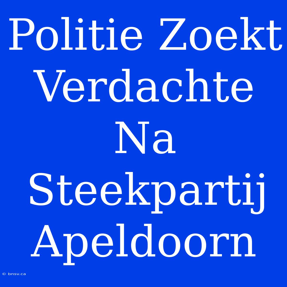 Politie Zoekt Verdachte Na Steekpartij Apeldoorn