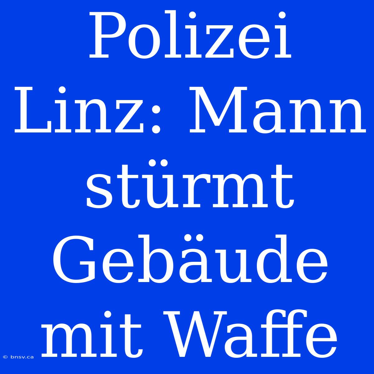 Polizei Linz: Mann Stürmt Gebäude Mit Waffe