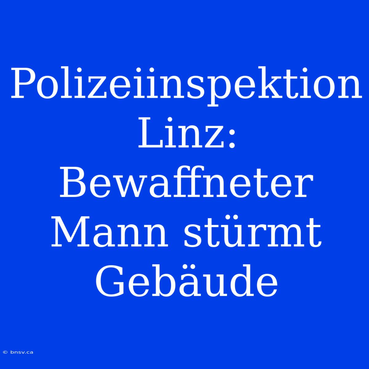 Polizeiinspektion Linz: Bewaffneter Mann Stürmt Gebäude