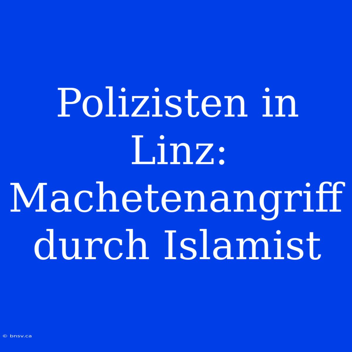 Polizisten In Linz: Machetenangriff Durch Islamist