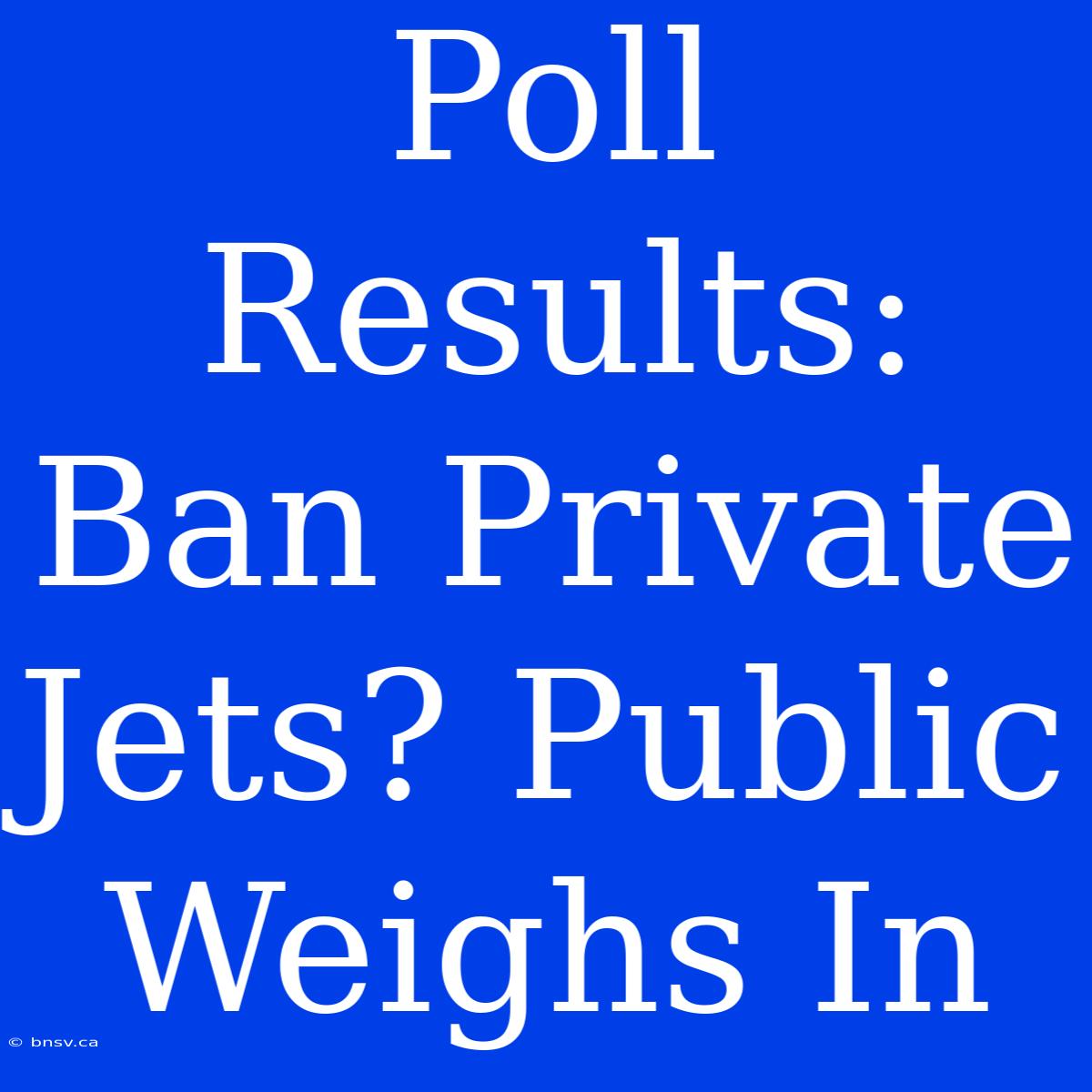 Poll Results: Ban Private Jets? Public Weighs In