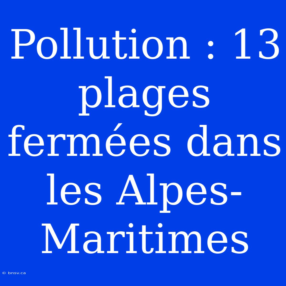 Pollution : 13 Plages Fermées Dans Les Alpes-Maritimes