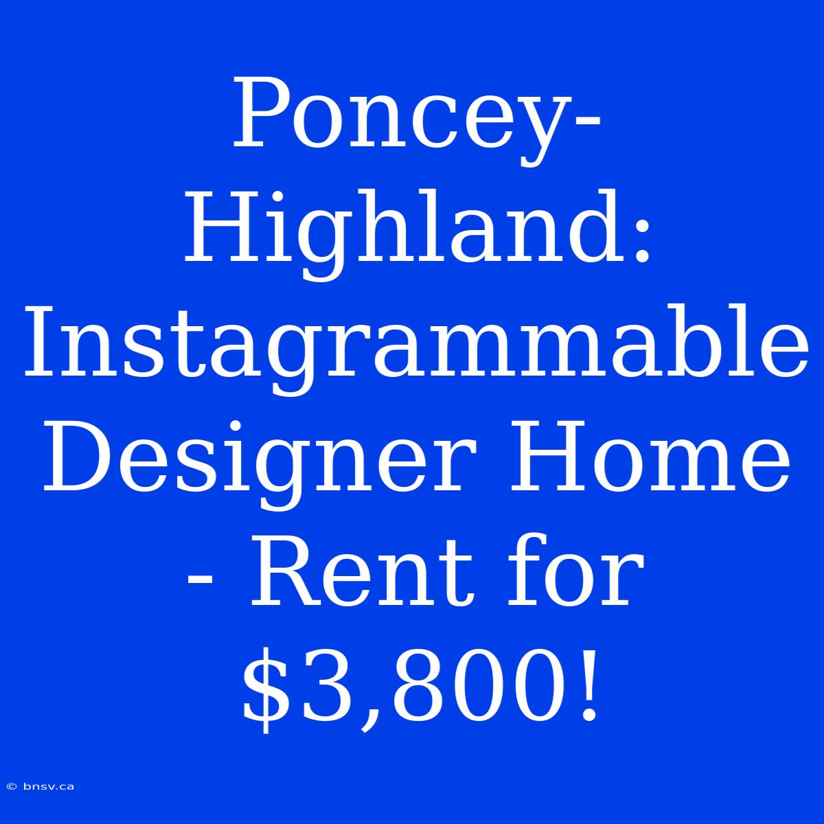 Poncey-Highland: Instagrammable Designer Home - Rent For $3,800!