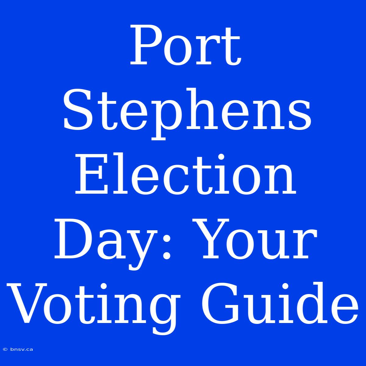 Port Stephens Election Day: Your Voting Guide