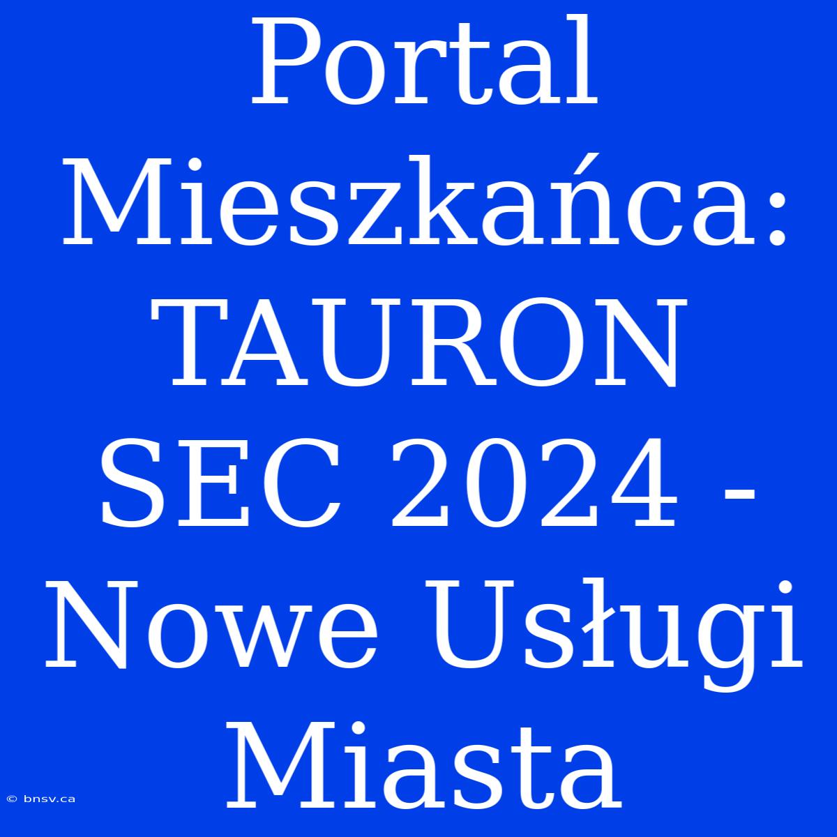 Portal Mieszkańca: TAURON SEC 2024 - Nowe Usługi Miasta