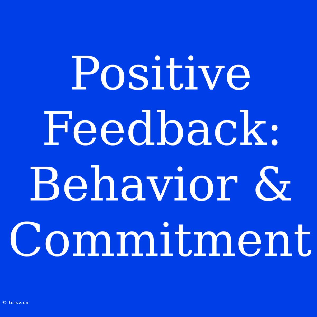 Positive Feedback: Behavior & Commitment