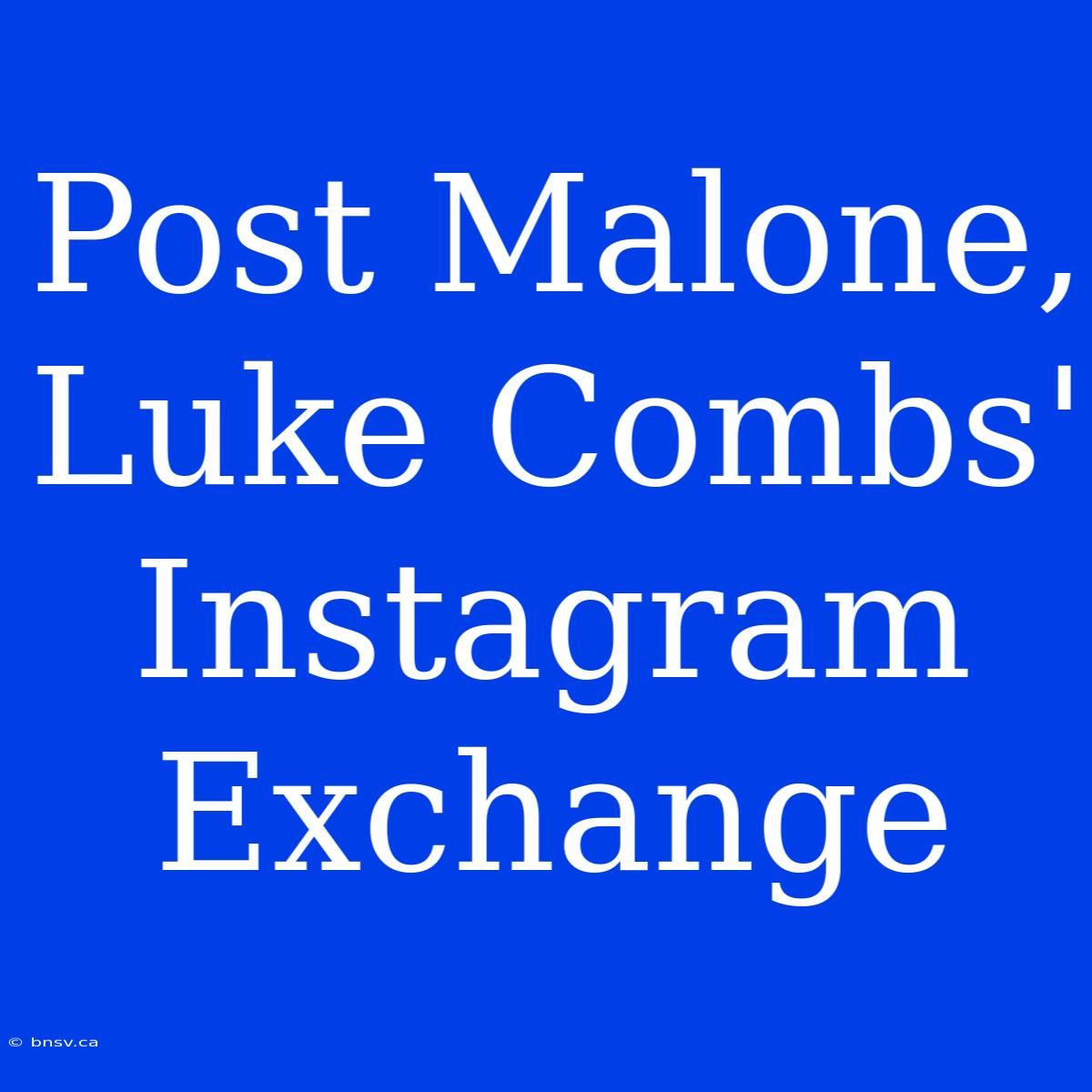 Post Malone, Luke Combs' Instagram Exchange