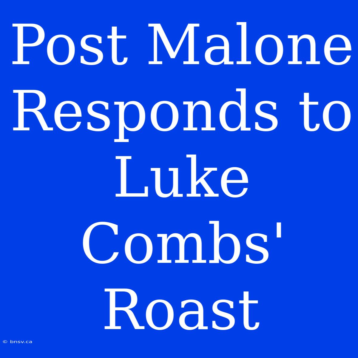 Post Malone Responds To Luke Combs' Roast