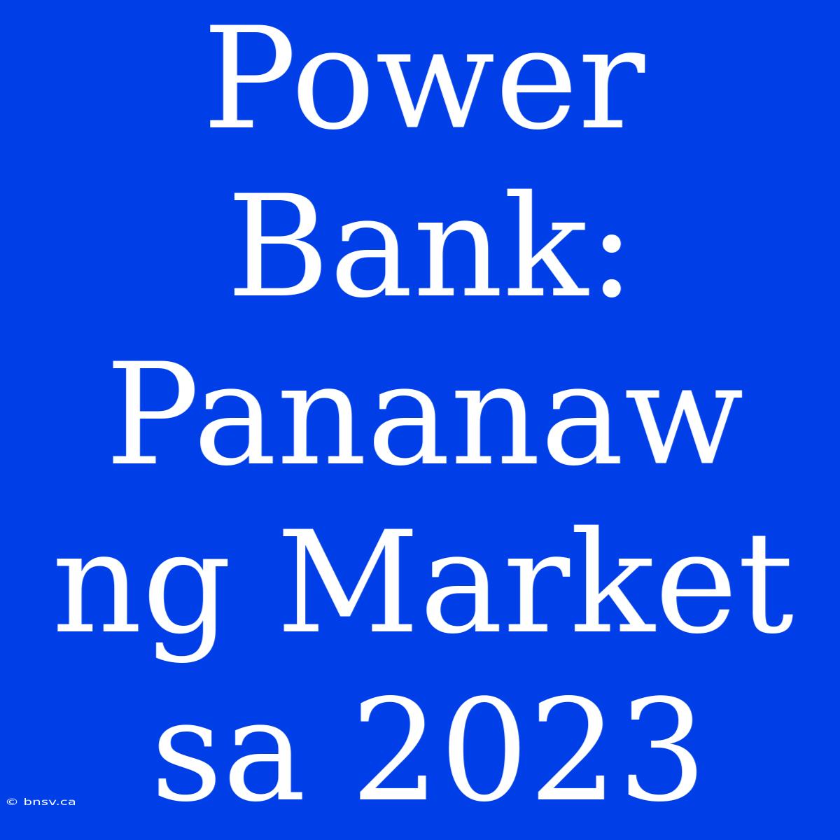 Power Bank: Pananaw Ng Market Sa 2023