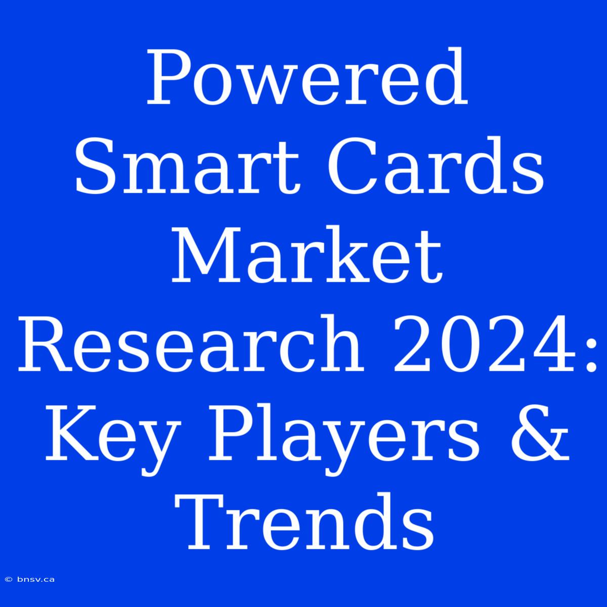 Powered Smart Cards Market Research 2024: Key Players & Trends