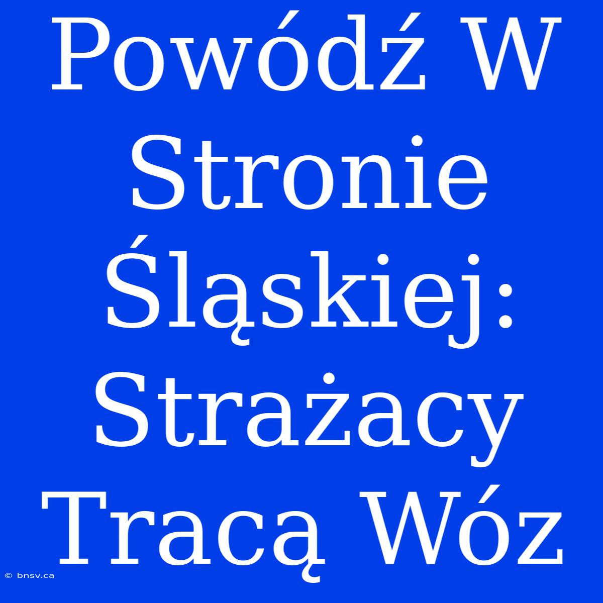 Powódź W Stronie Śląskiej: Strażacy Tracą Wóz