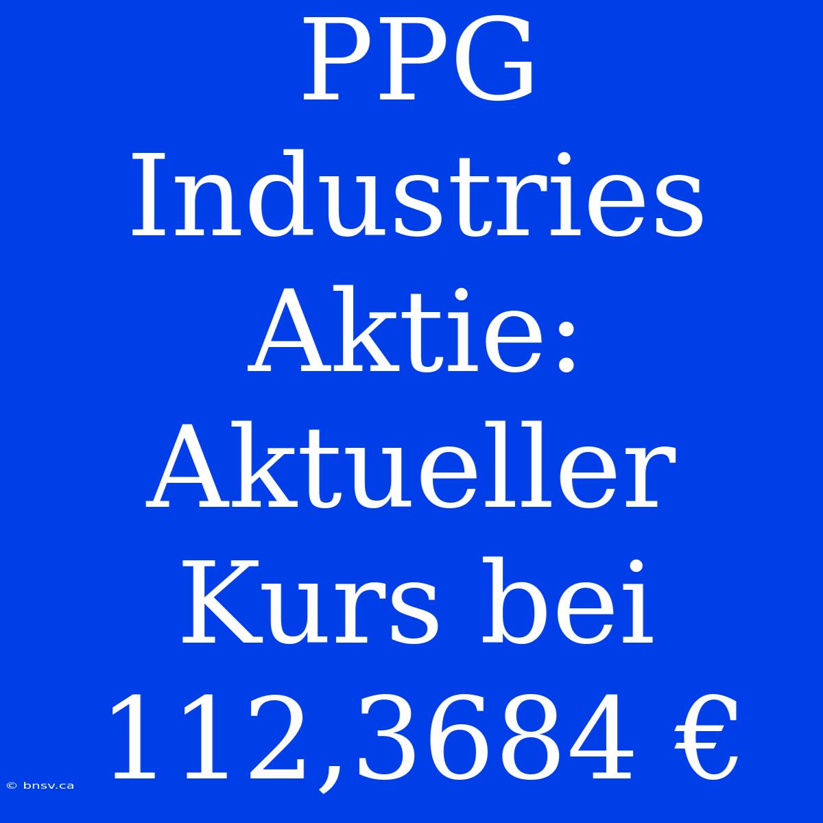 PPG Industries Aktie: Aktueller Kurs Bei 112,3684 €