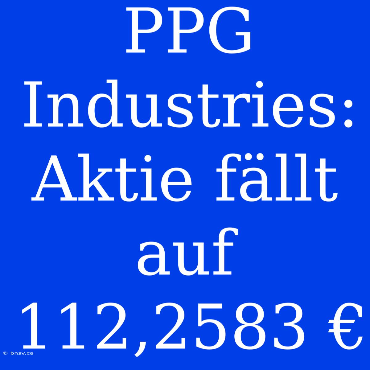 PPG Industries: Aktie Fällt Auf 112,2583 €