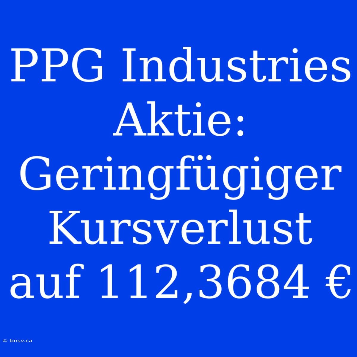 PPG Industries Aktie: Geringfügiger Kursverlust Auf 112,3684 €