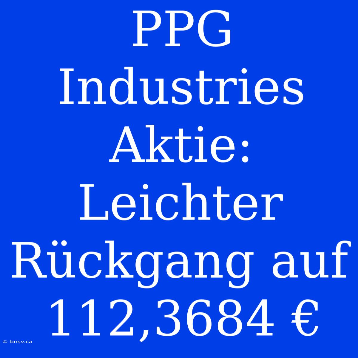 PPG Industries Aktie: Leichter Rückgang Auf 112,3684 €