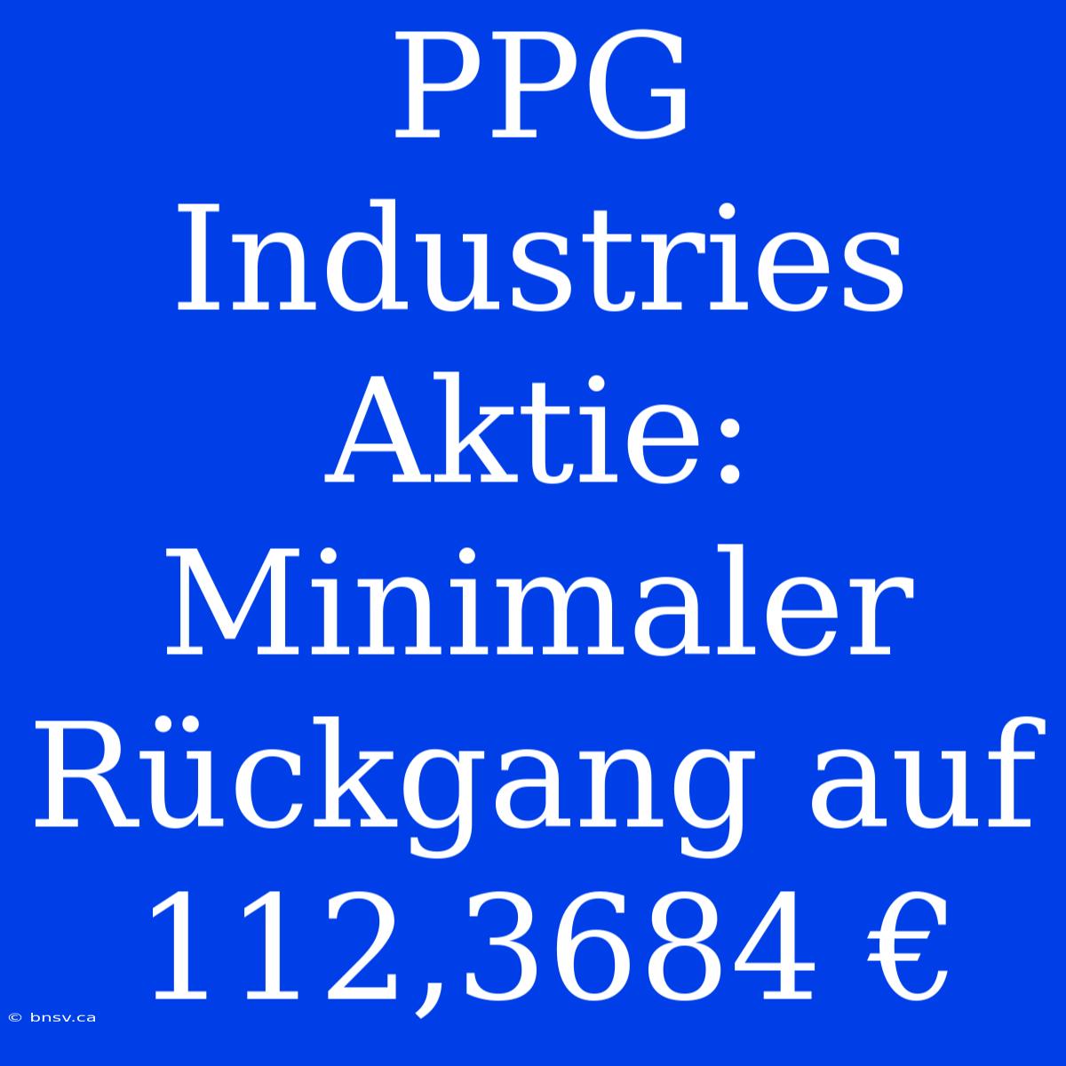 PPG Industries Aktie: Minimaler Rückgang Auf 112,3684 €