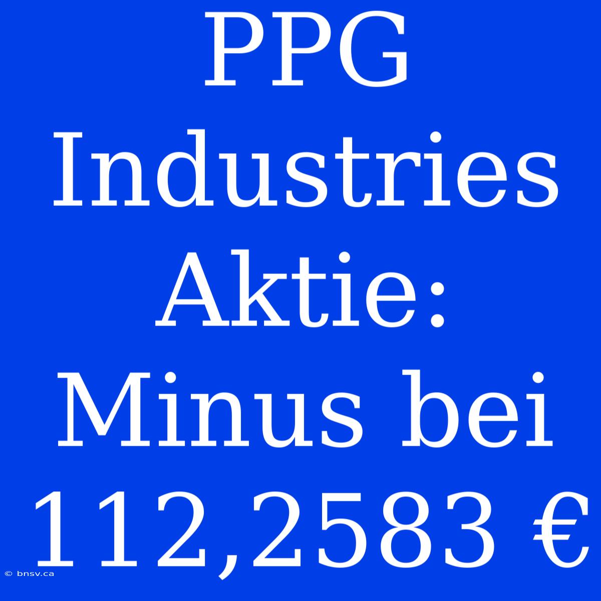 PPG Industries Aktie: Minus Bei 112,2583 €