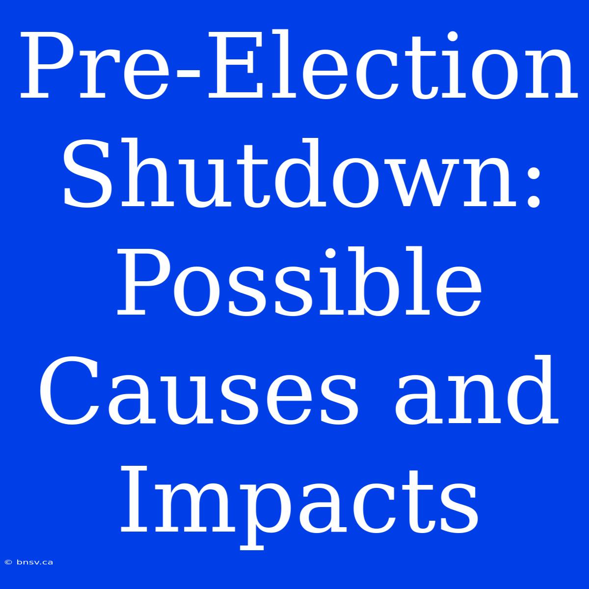 Pre-Election Shutdown: Possible Causes And Impacts