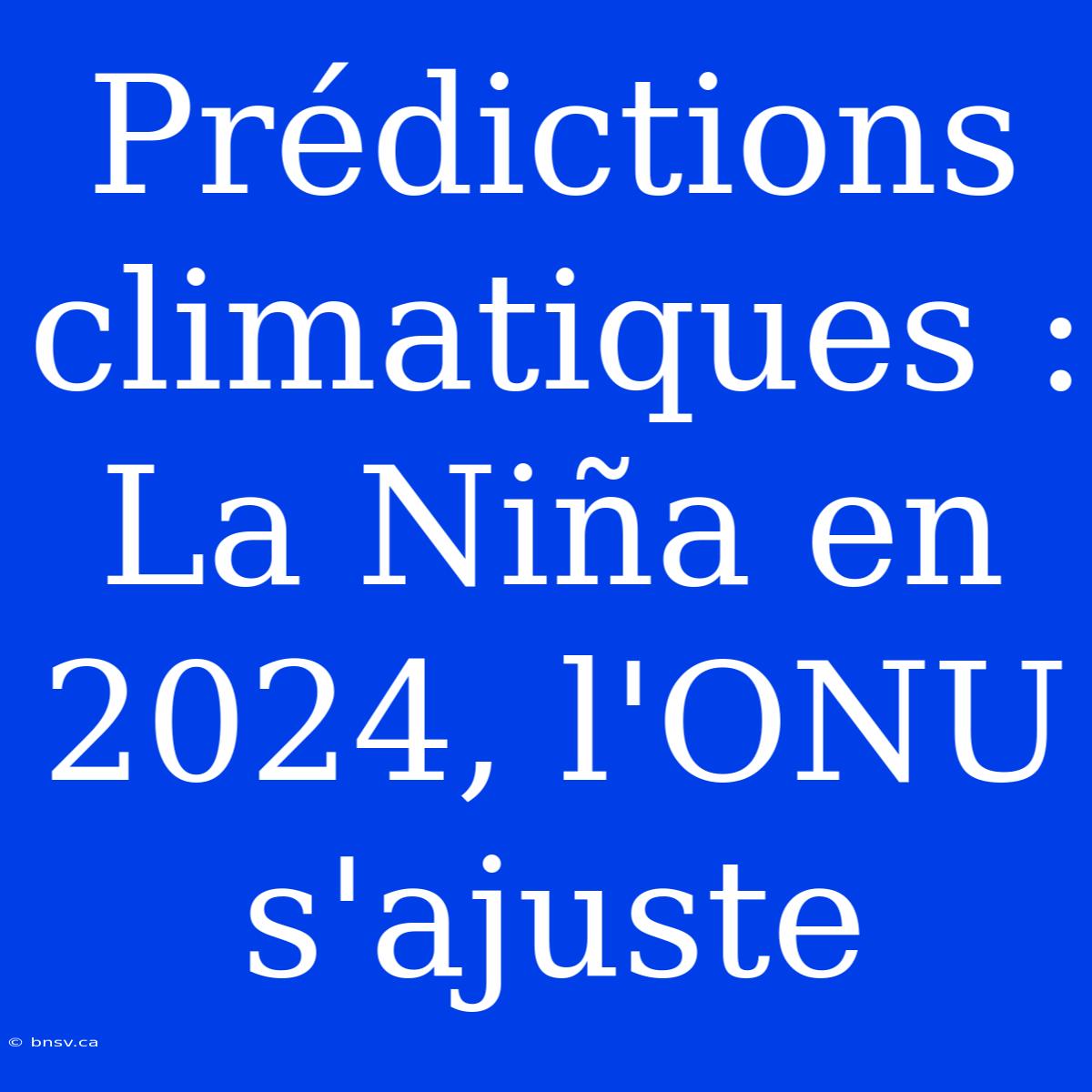 Prédictions Climatiques : La Niña En 2024, L'ONU S'ajuste