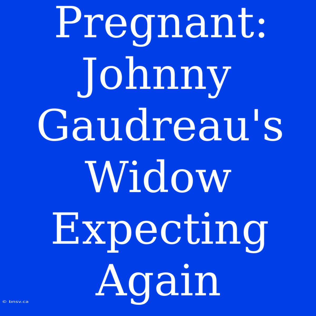 Pregnant: Johnny Gaudreau's Widow Expecting Again