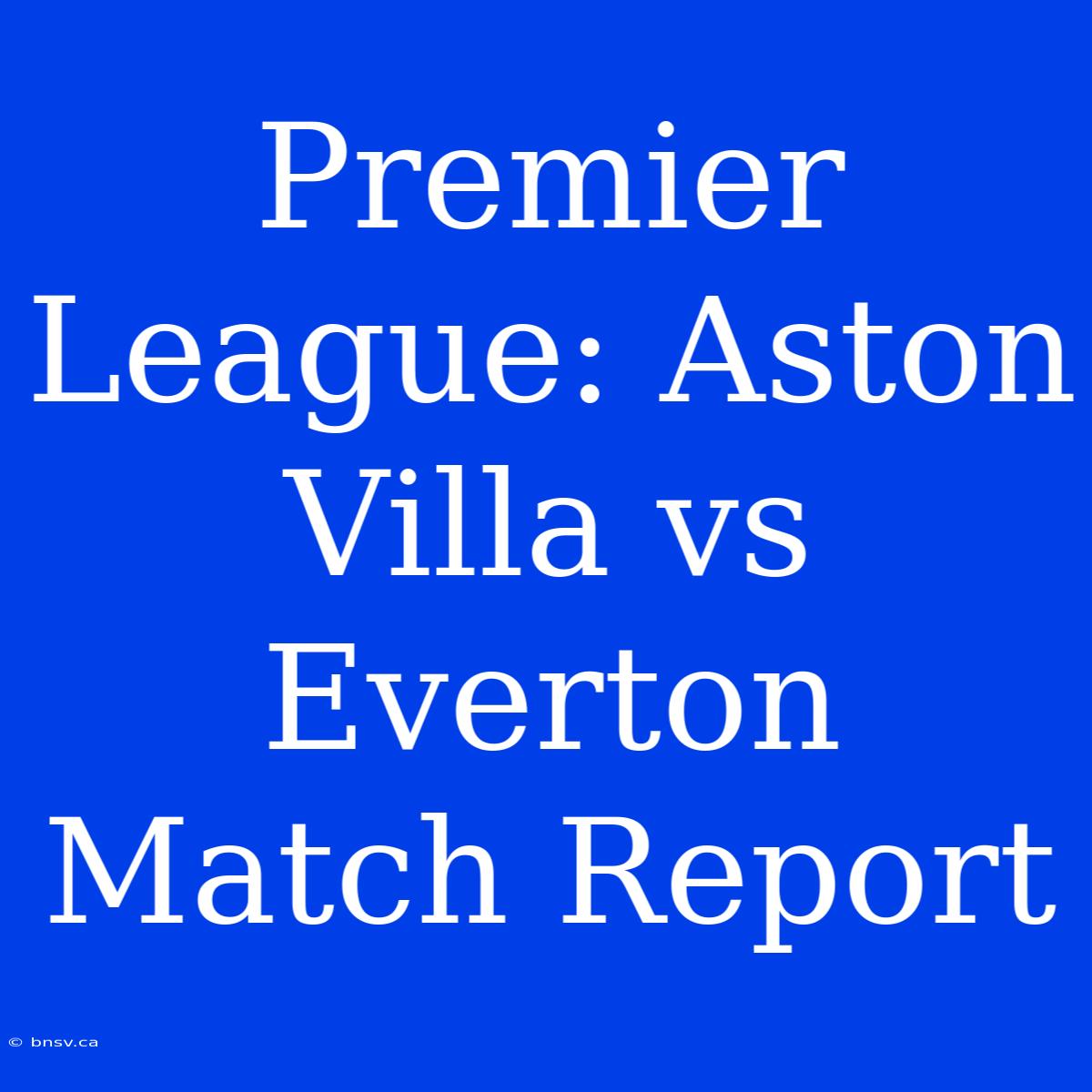 Premier League: Aston Villa Vs Everton Match Report