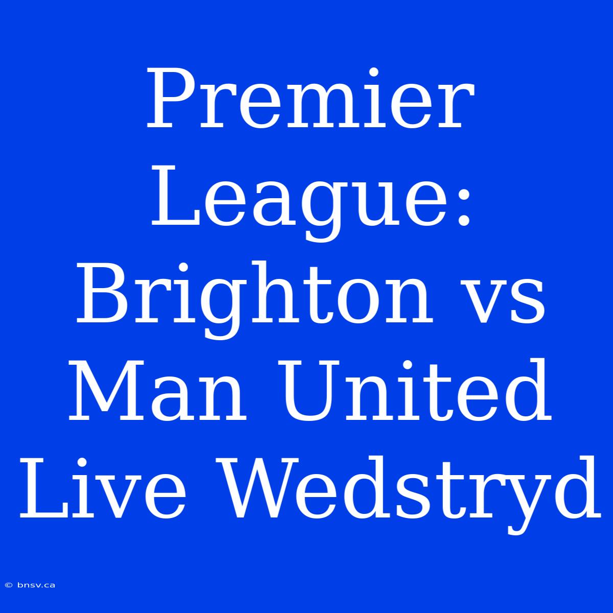 Premier League: Brighton Vs Man United Live Wedstryd