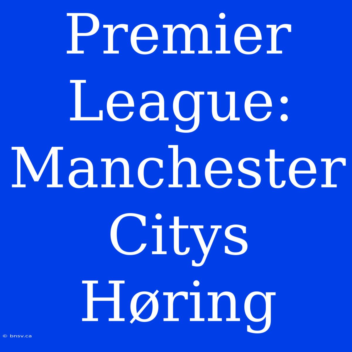 Premier League: Manchester Citys Høring