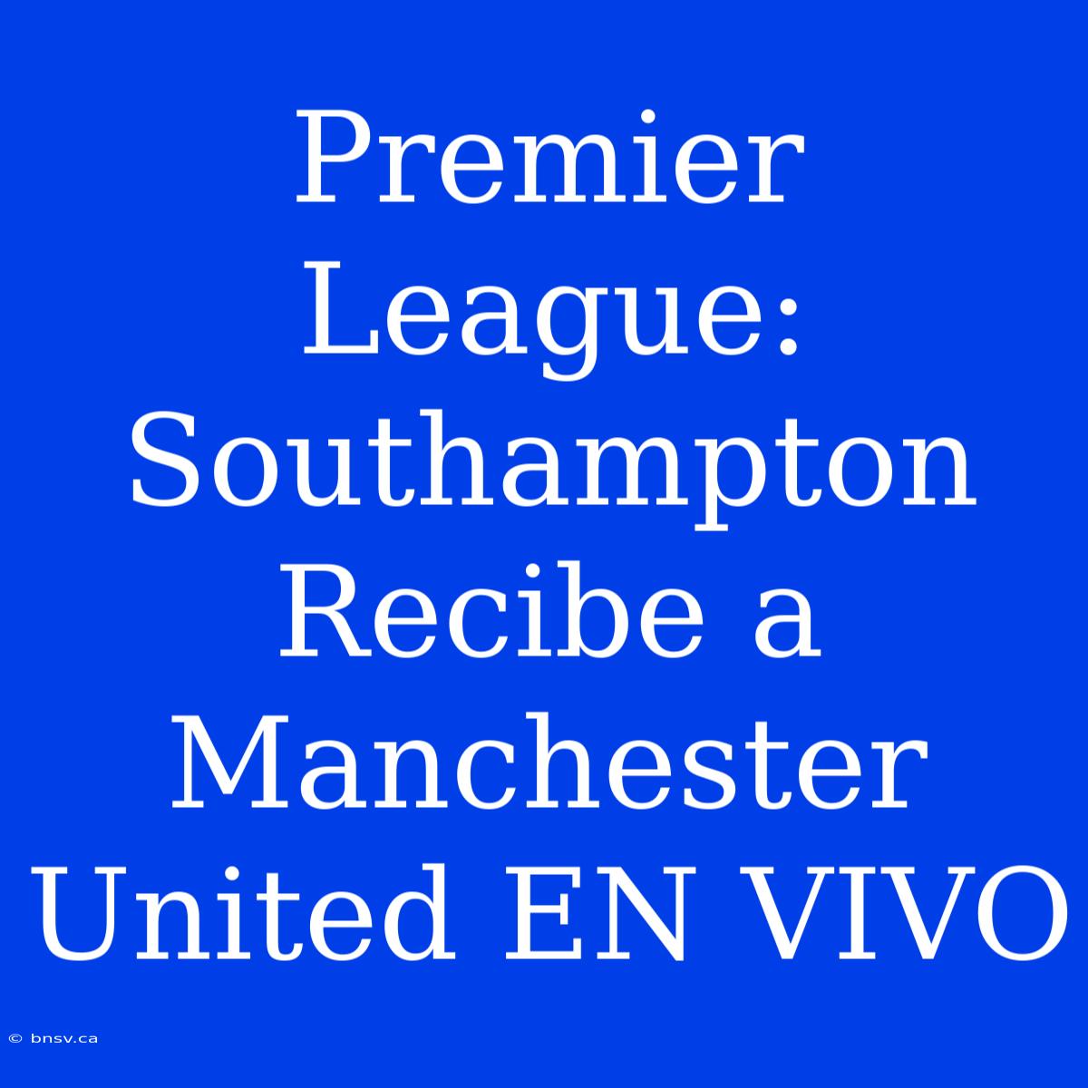 Premier League: Southampton Recibe A Manchester United EN VIVO