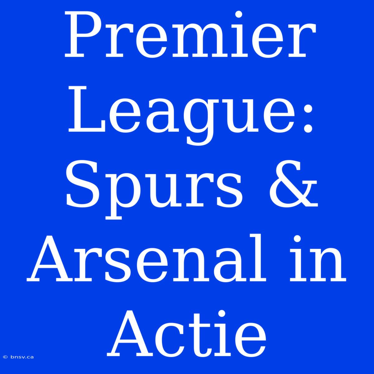 Premier League: Spurs & Arsenal In Actie