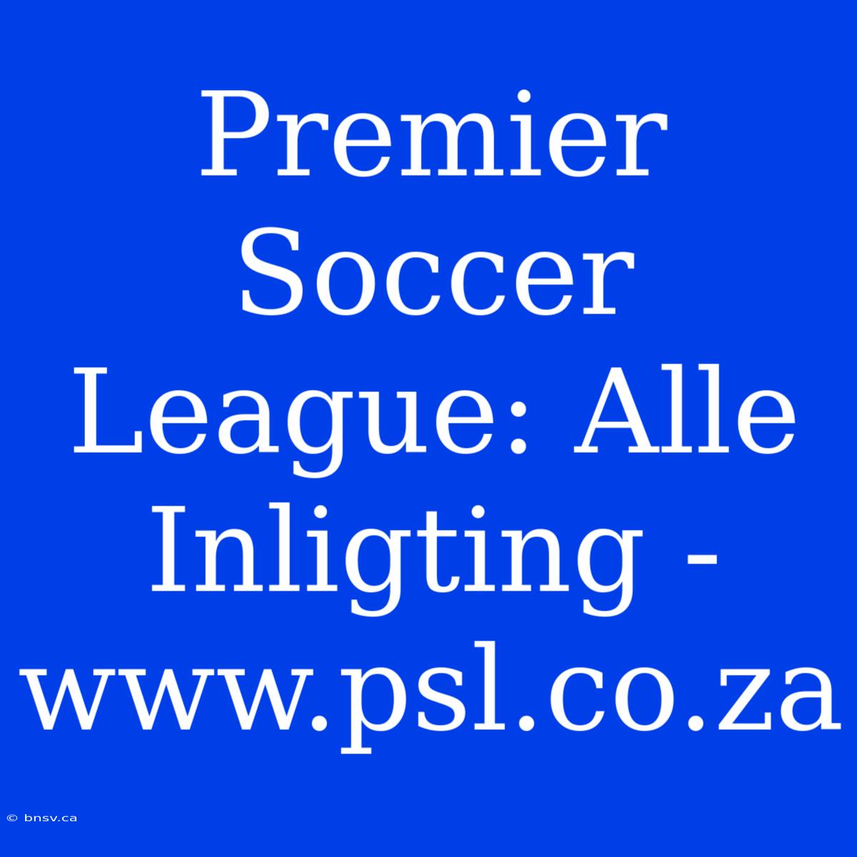 Premier Soccer League: Alle Inligting - Www.psl.co.za