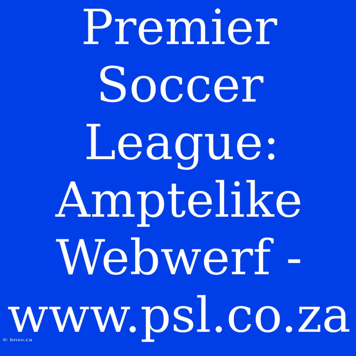 Premier Soccer League: Amptelike Webwerf - Www.psl.co.za