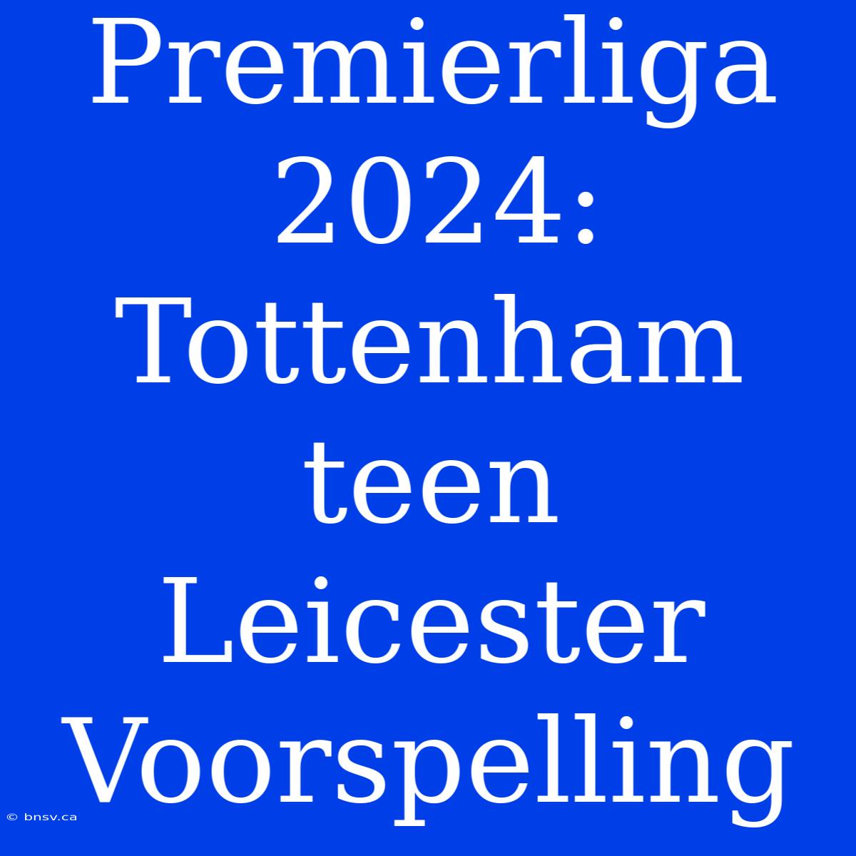 Premierliga 2024: Tottenham Teen Leicester Voorspelling