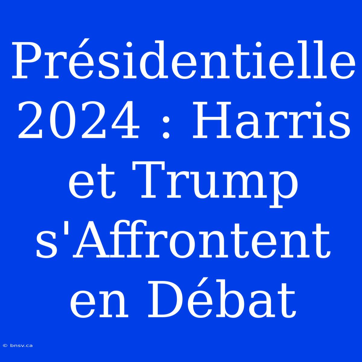 Présidentielle 2024 : Harris Et Trump S'Affrontent En Débat