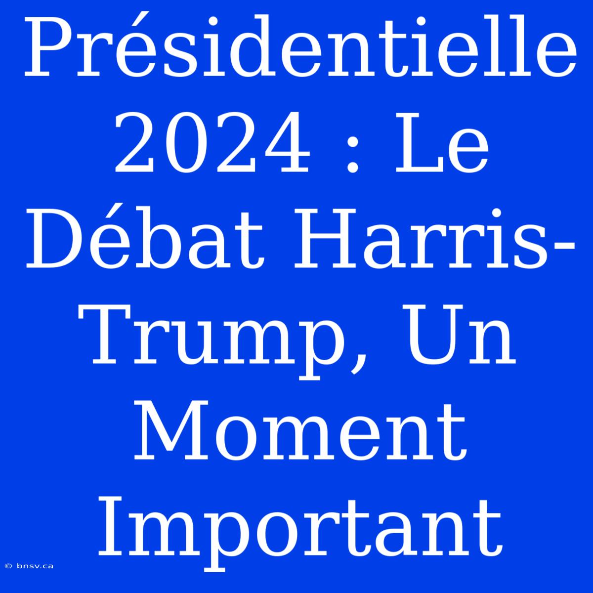 Présidentielle 2024 : Le Débat Harris-Trump, Un Moment Important