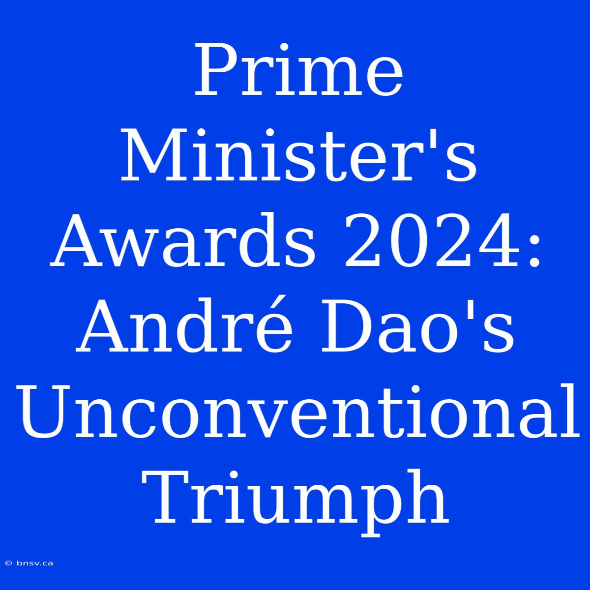 Prime Minister's Awards 2024: André Dao's Unconventional Triumph