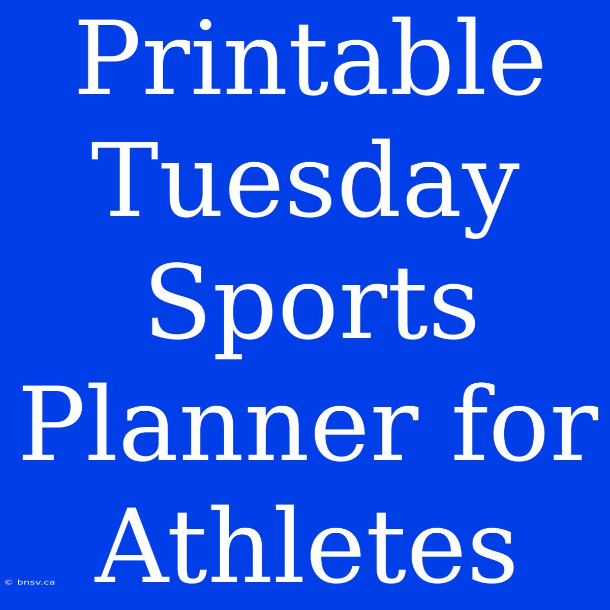 Printable Tuesday Sports Planner For Athletes